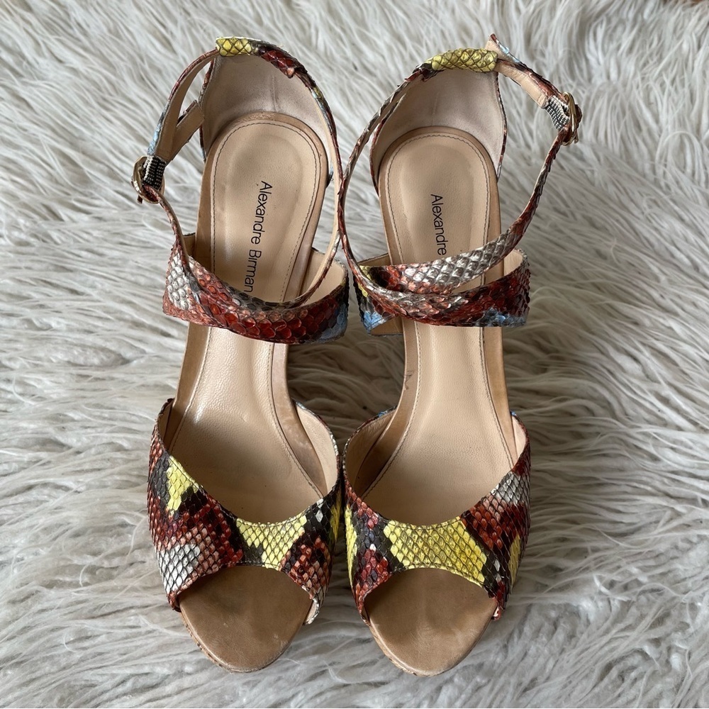 Alexandre Birman Python Snakeskin Animal Print Co… - image 3